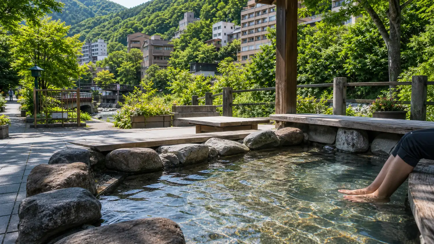 定山溪 免費足湯巡禮